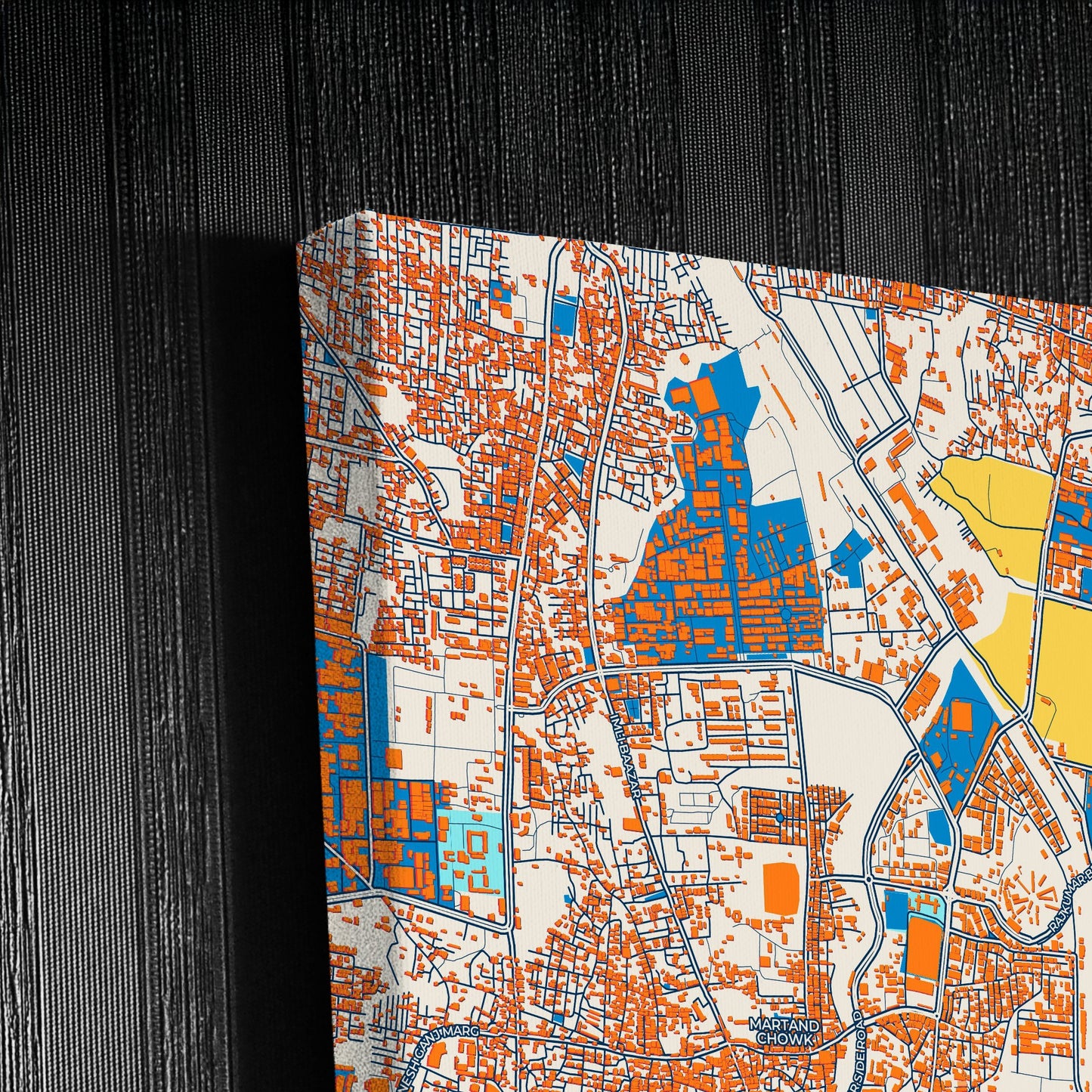 Indore India Colorful City Map Canvas Print Detail
