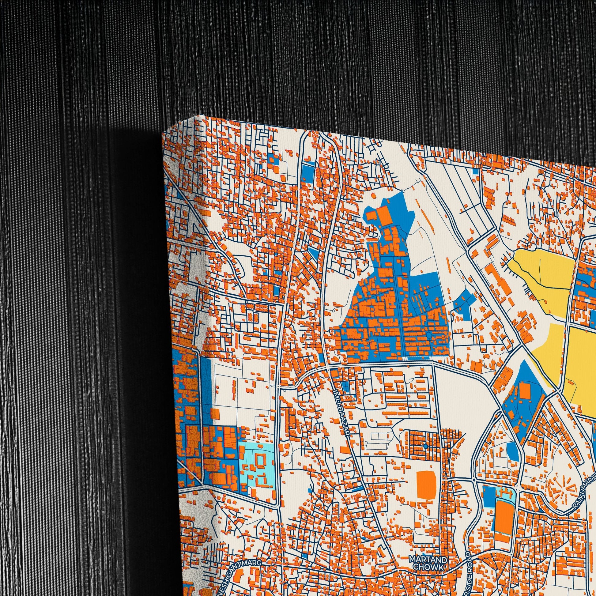 Indore India Colorful City Map Canvas Print Detail