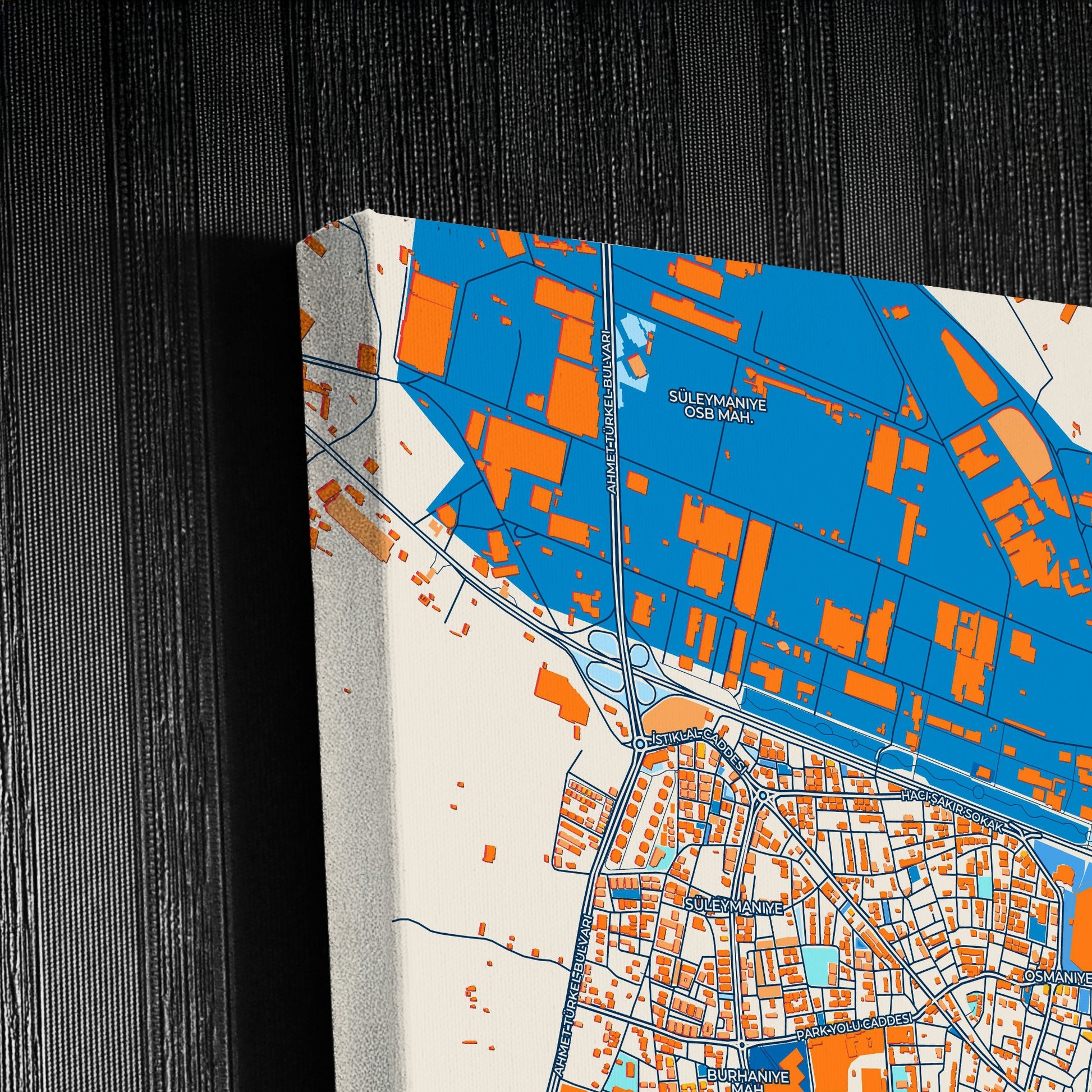 İnegöl Turkey Colorful City Map Canvas Print Detail