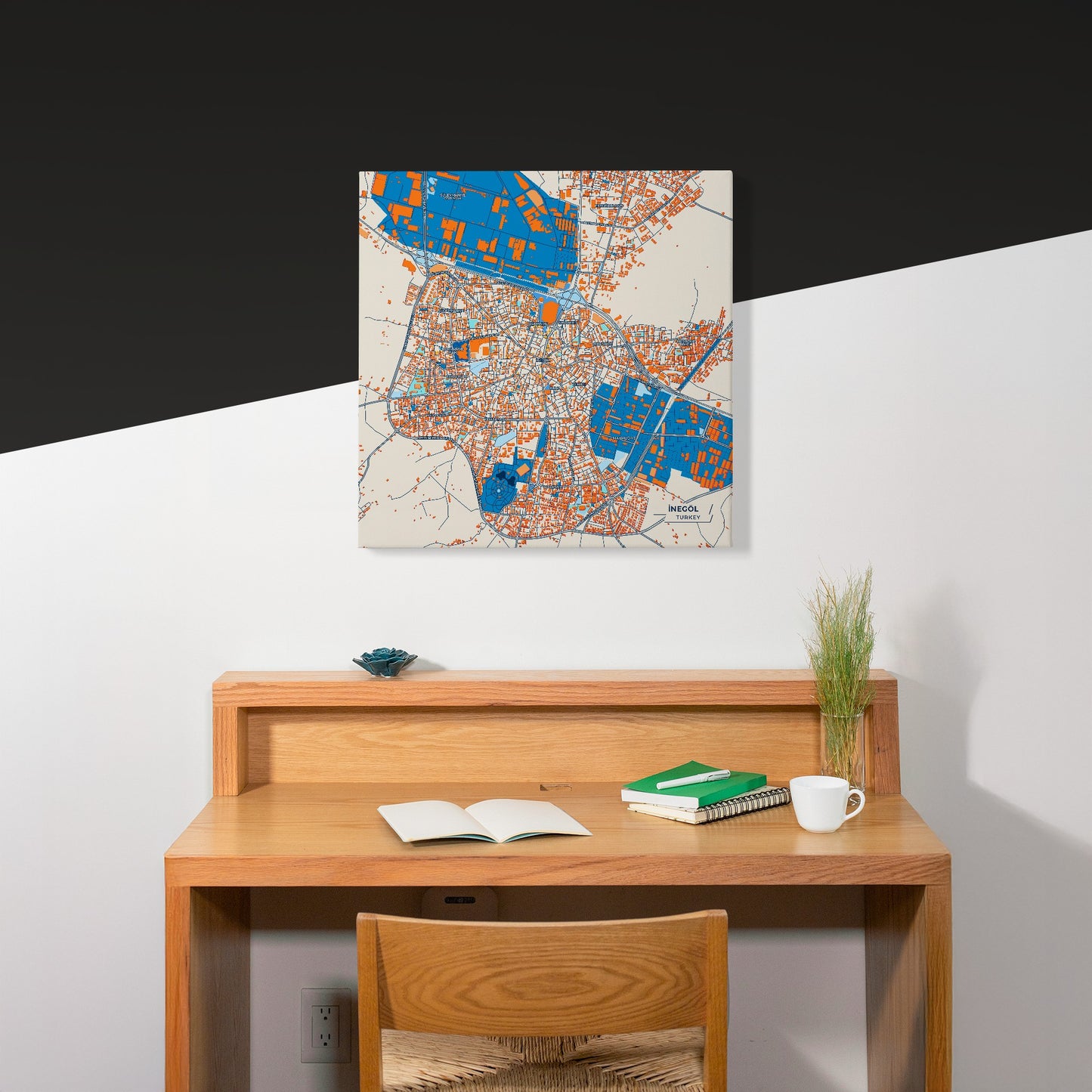 İnegöl Turkey Colorful City Map Canvas Print Scene