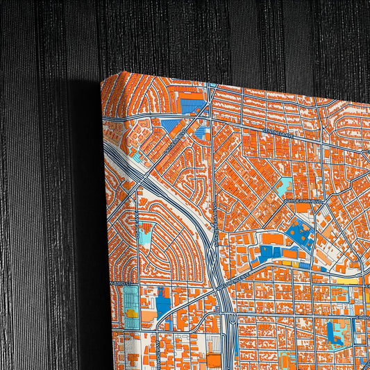 Inglewood California Colorful City Map Canvas Print Detail