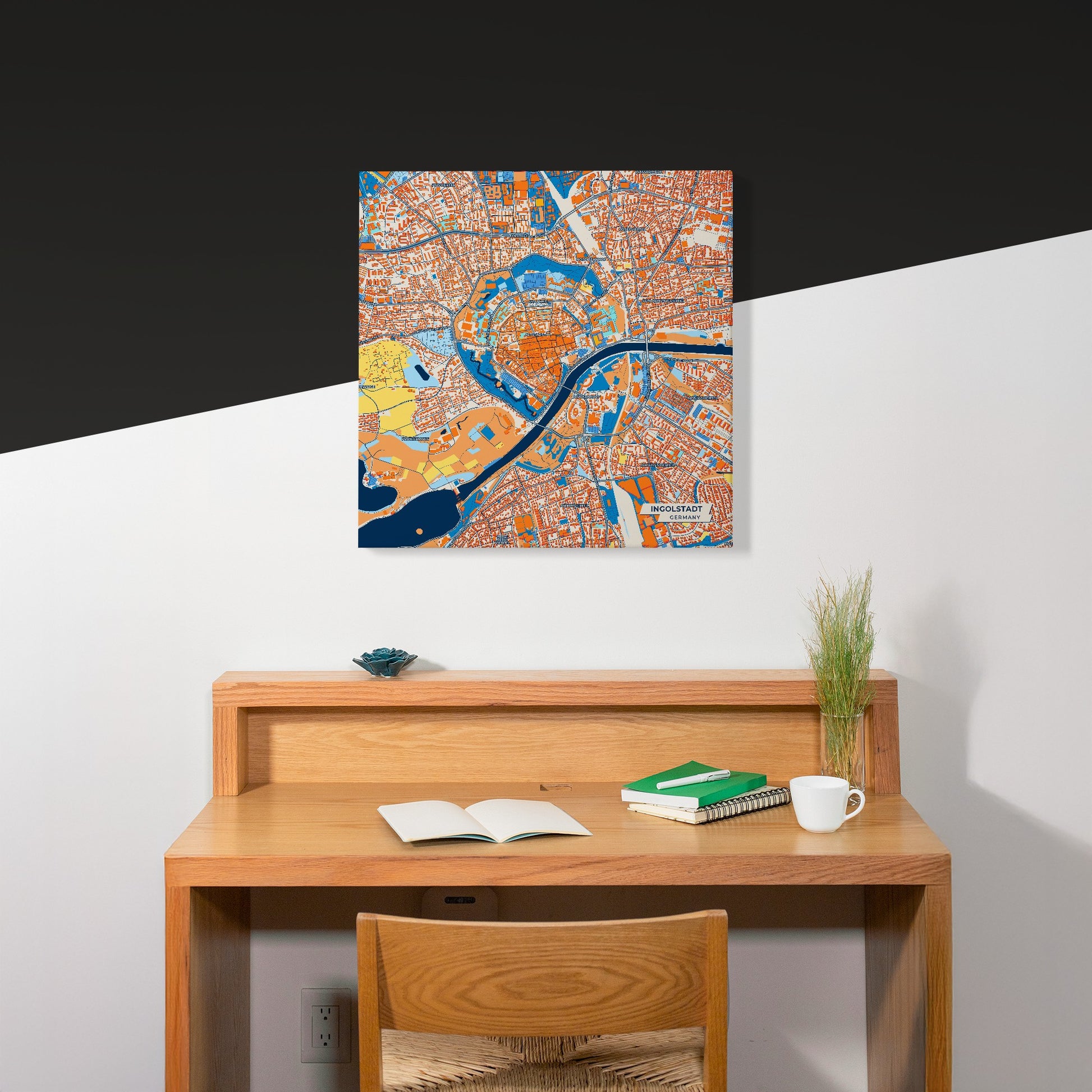 Ingolstadt Germany Colorful City Map Canvas Print Scene