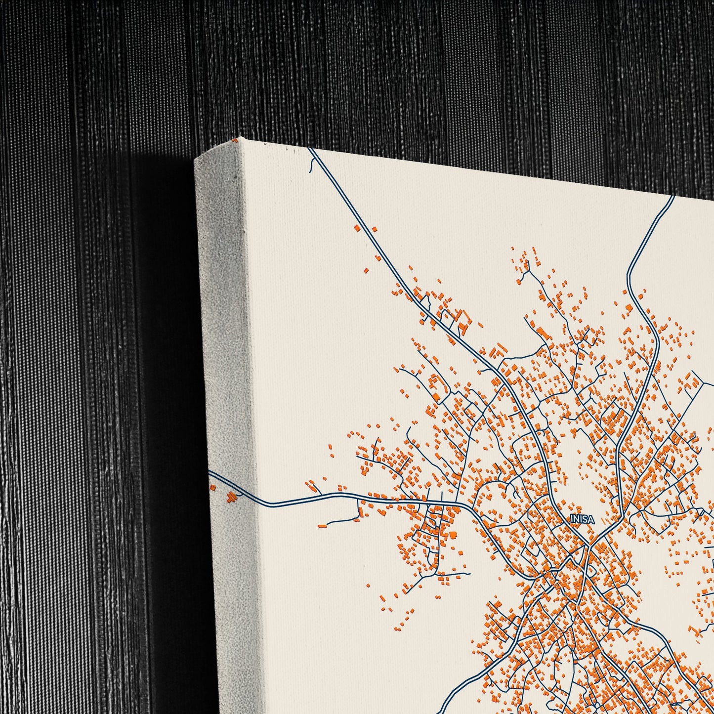 Inisa Nigeria Colorful City Map Canvas Print Detail