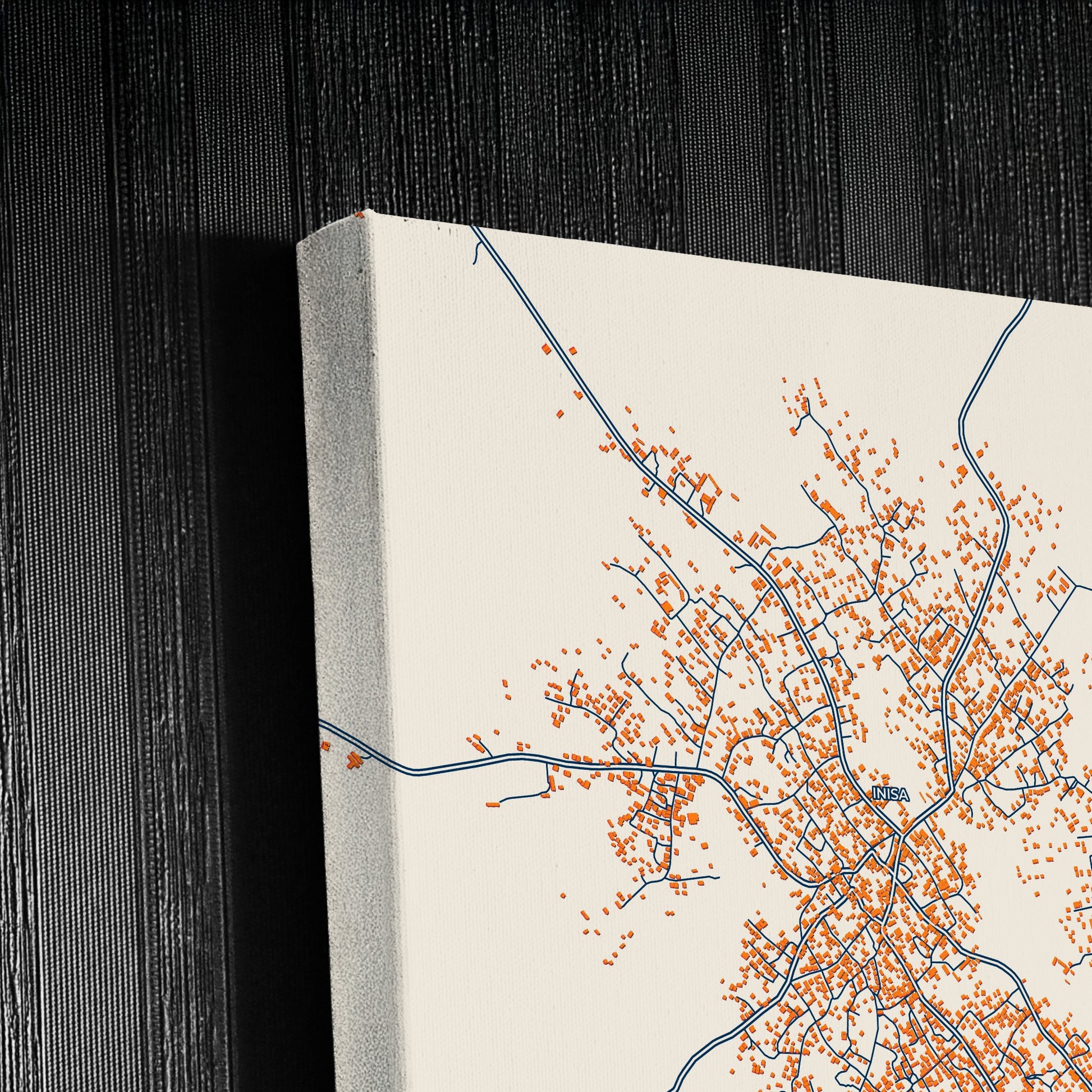 Inisa Nigeria Colorful City Map Canvas Print Detail