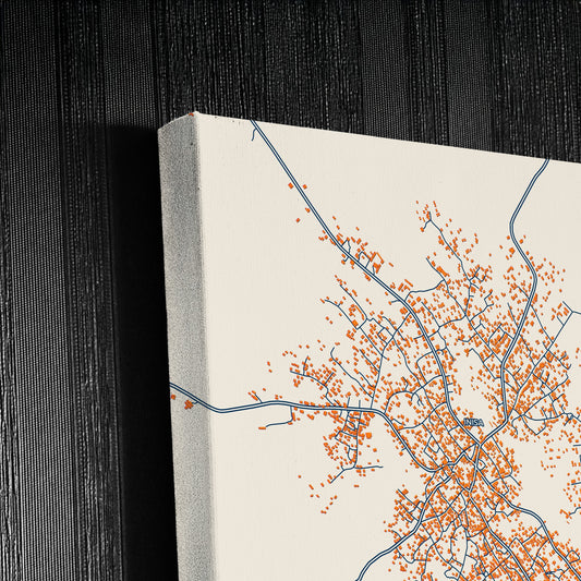 Inisa Nigeria Colorful City Map Canvas Print Detail