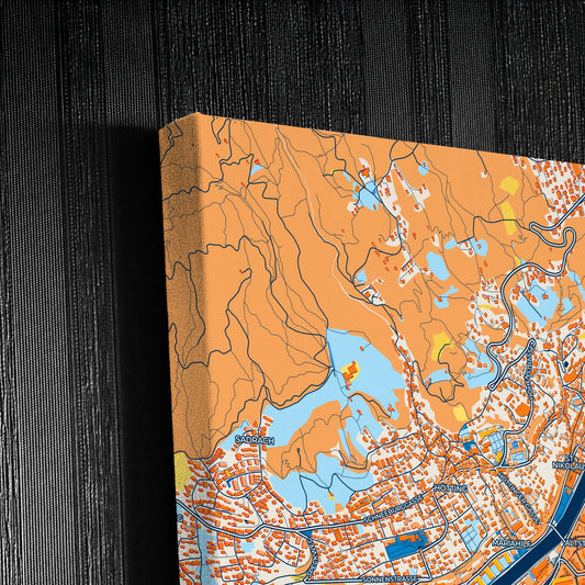 Innsbruck Austria Colorful City Map Canvas Print Detail