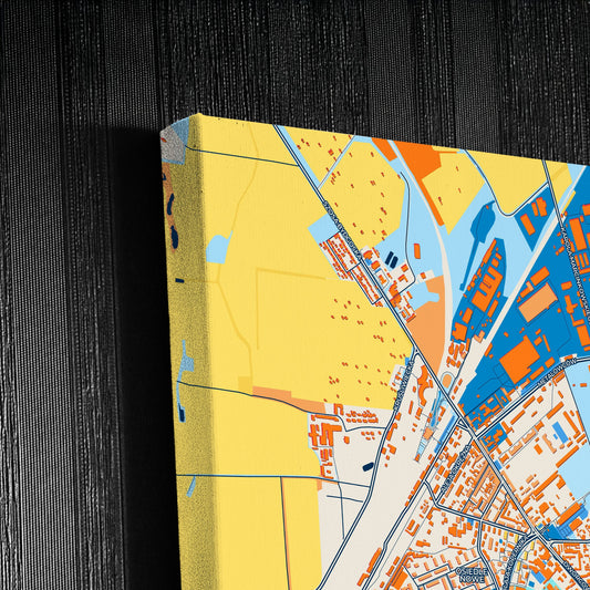 Inowrocław Poland Colorful City Map Canvas Print Detail