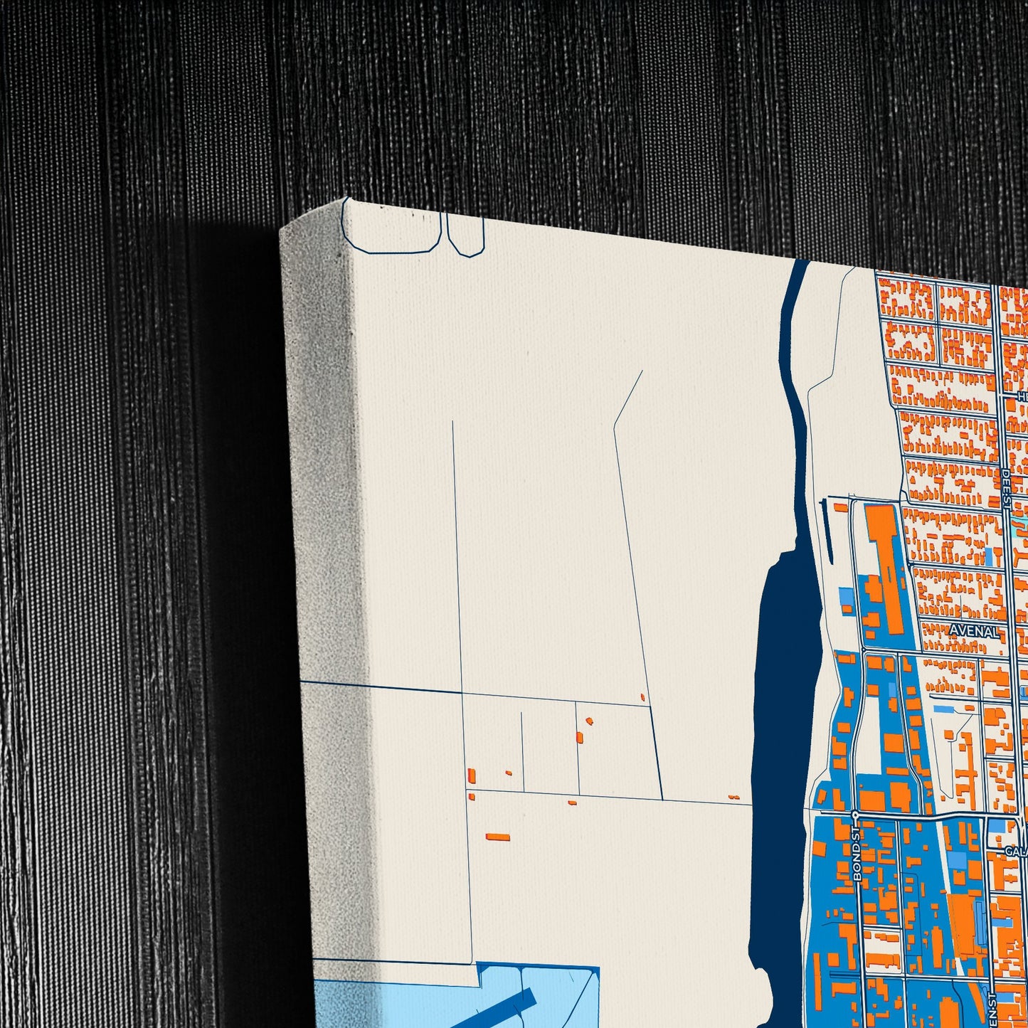 Invercargill New Zealand Colorful City Map Canvas Print Detail