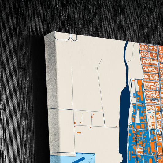 Invercargill New Zealand Colorful City Map Canvas Print Detail