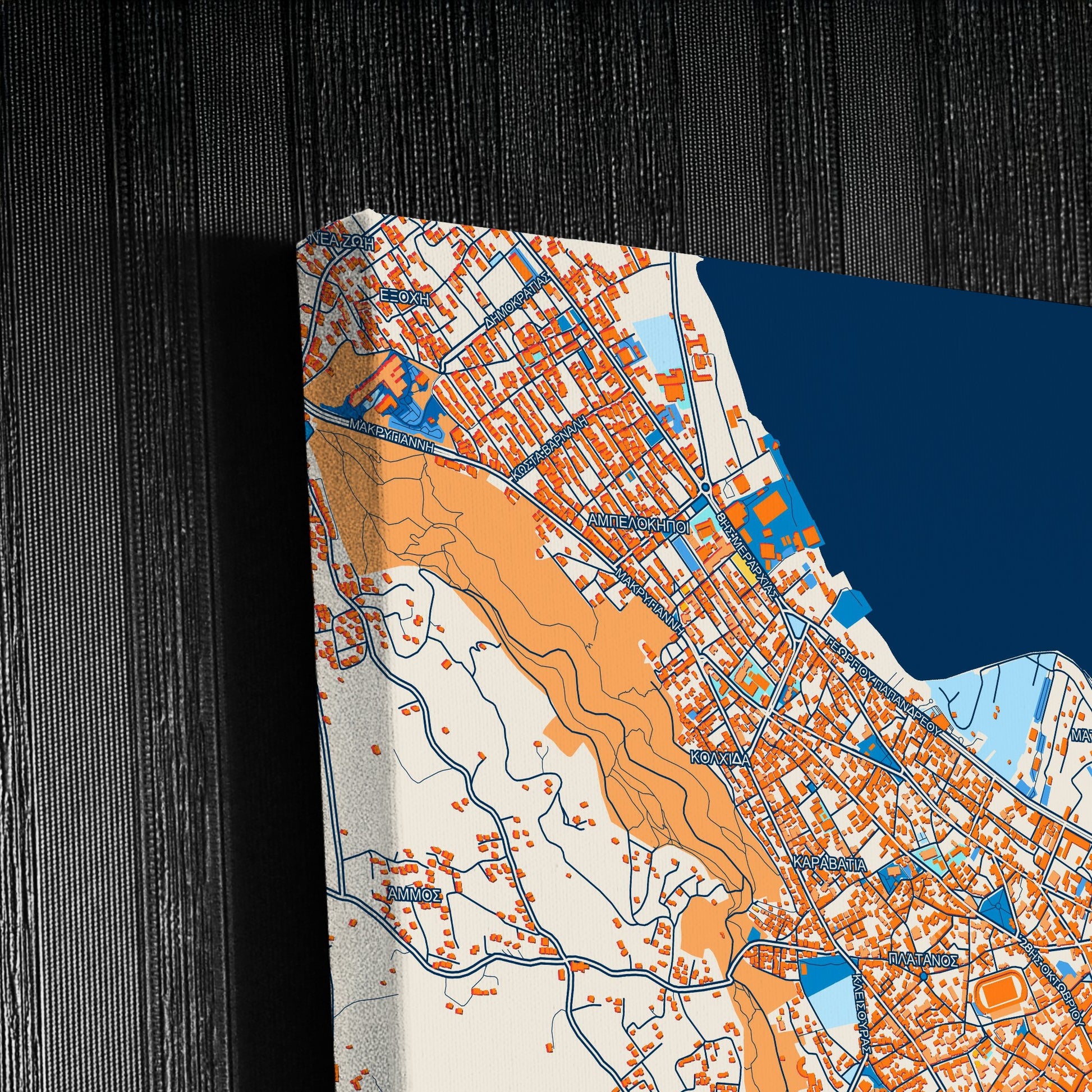 Ιωαννινα Greece Colorful City Map Canvas Print Detail