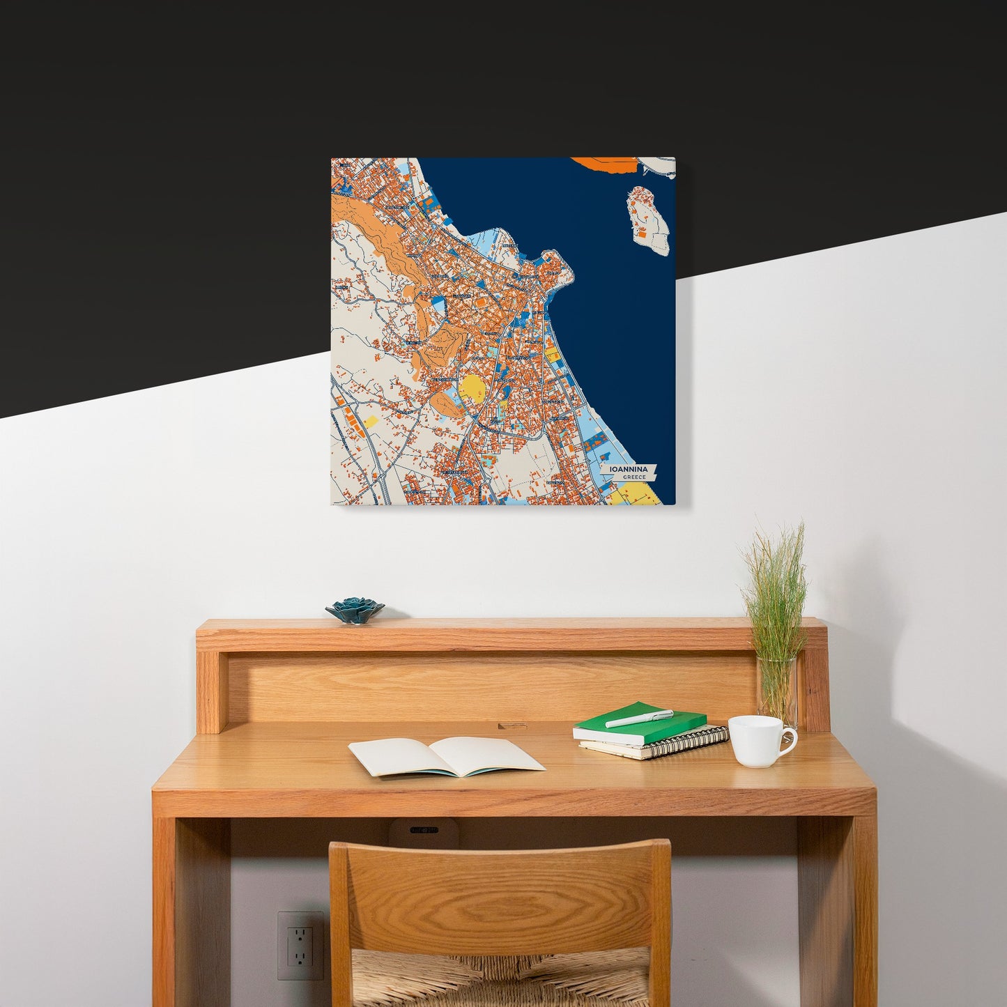 Ιωαννινα Greece Colorful City Map Canvas Print Scene