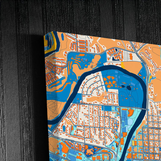 Iowa City Iowa Colorful City Map Canvas Print Detail