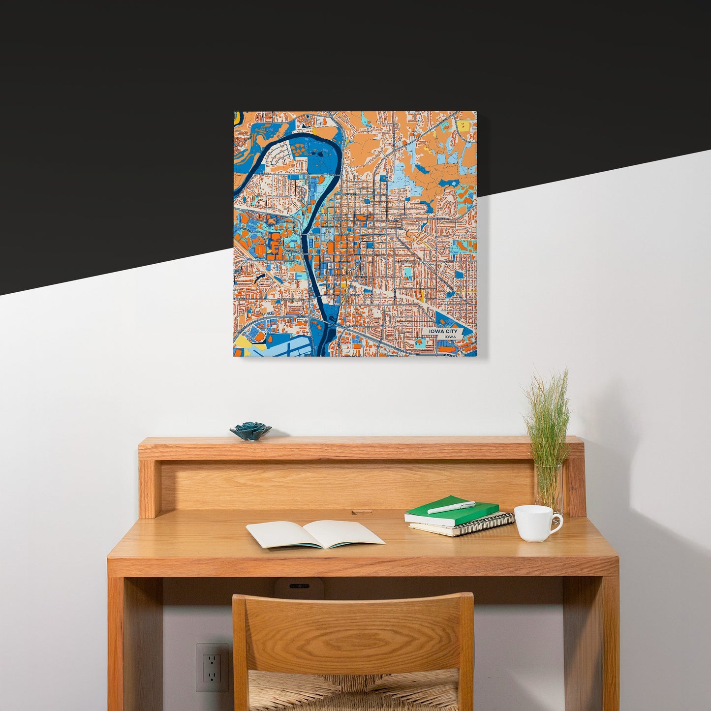 Iowa City Iowa Colorful City Map Canvas Print Scene