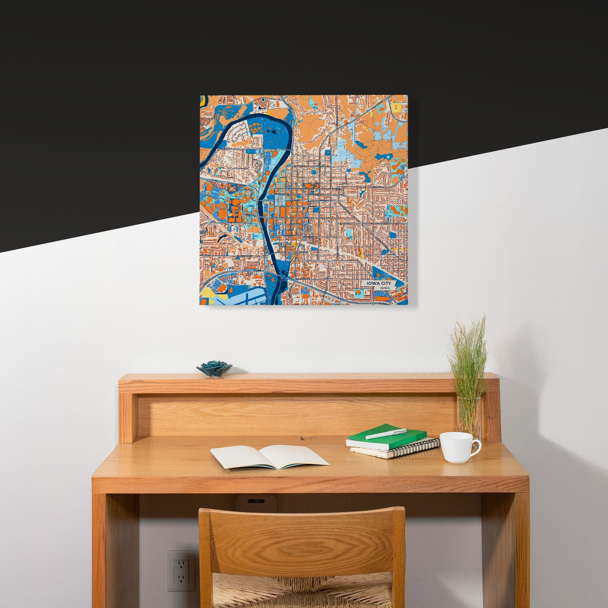 Iowa City Iowa Colorful City Map Canvas Print Scene