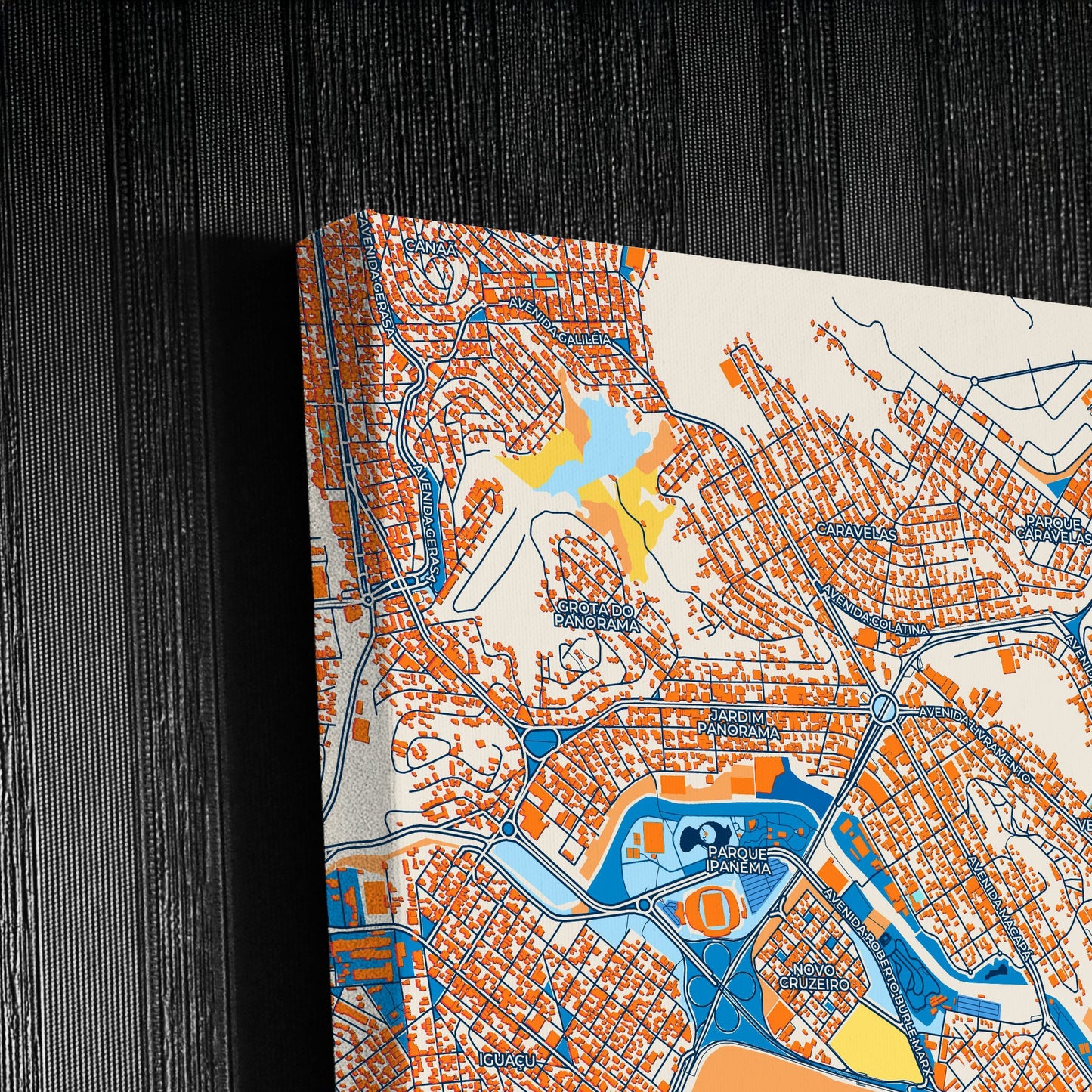 Ipatinga Brazil Colorful City Map Canvas Print Detail