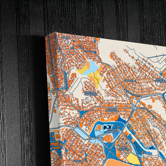 Ipatinga Brazil Colorful City Map Canvas Print Detail