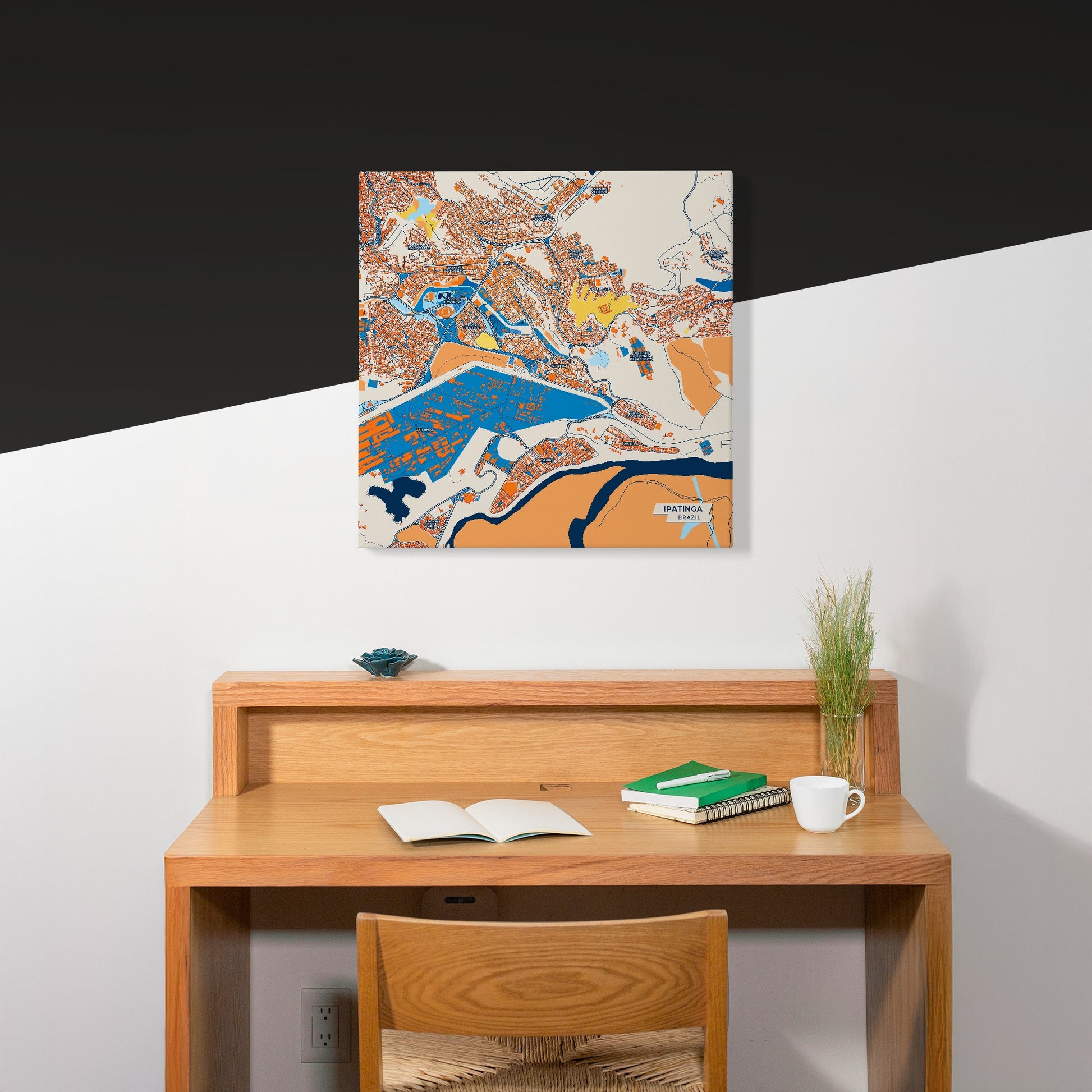 Ipatinga Brazil Colorful City Map Canvas Print Scene