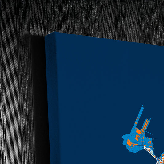 Iquique Chile Colorful City Map Canvas Print Detail