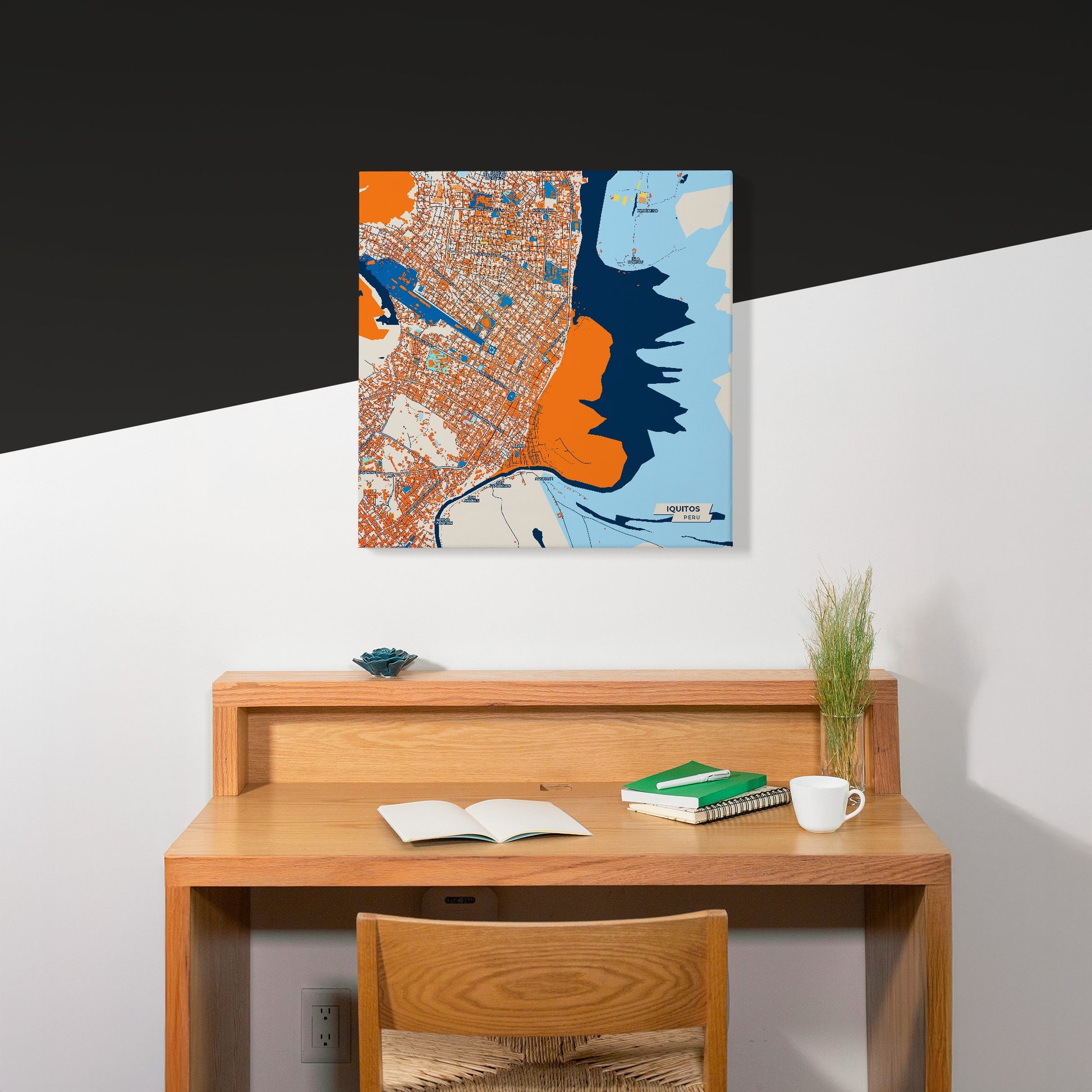 Iquitos Peru Colorful City Map Canvas Print Scene