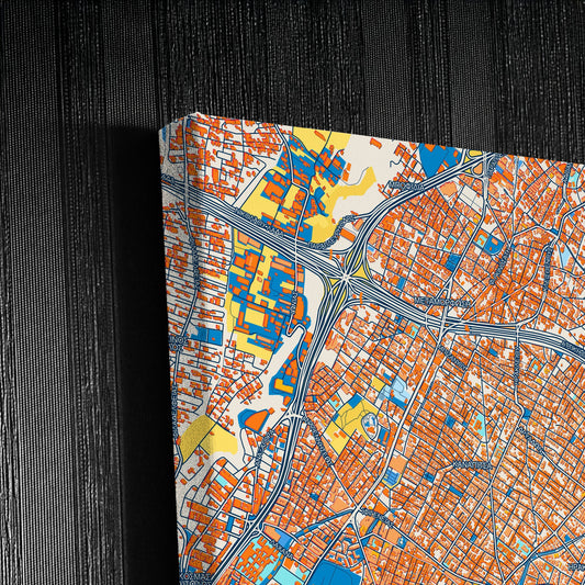 Ηρακλειο Greece Colorful City Map Canvas Print Detail