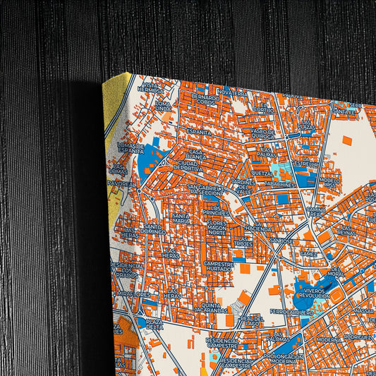 Irapuato Mexico Colorful City Map Canvas Print Detail