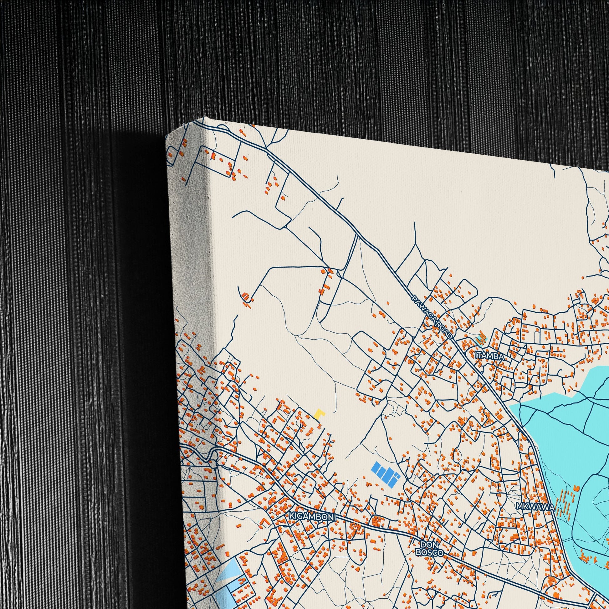 Iringa Tanzania Colorful City Map Canvas Print Detail