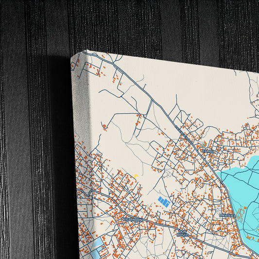 Iringa Tanzania Colorful City Map Canvas Print Detail