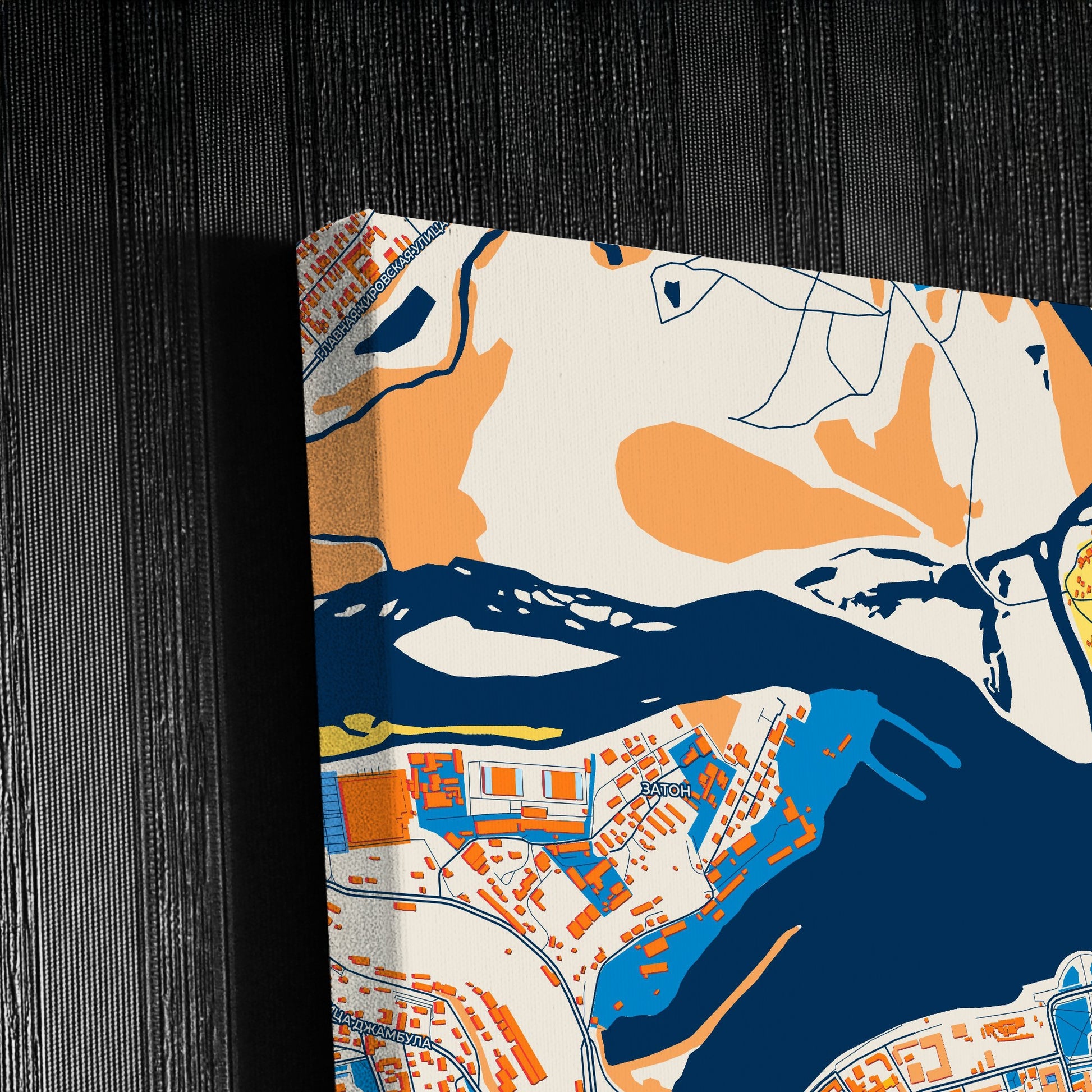 Иркутск Russia Colorful City Map Canvas Print Detail