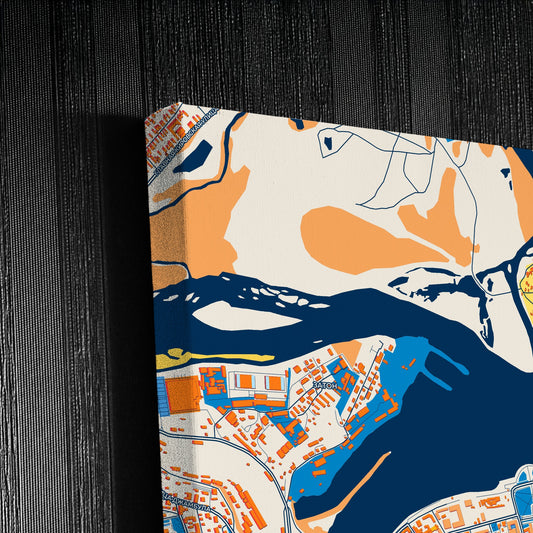 Иркутск Russia Colorful City Map Canvas Print Detail