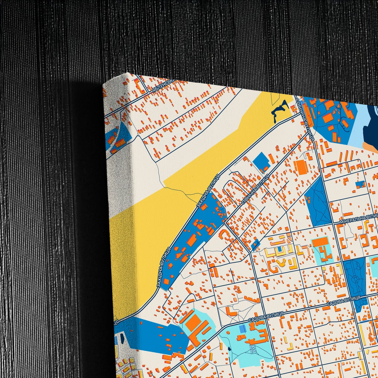 Ірпін Ukraine Colorful City Map Canvas Print Detail