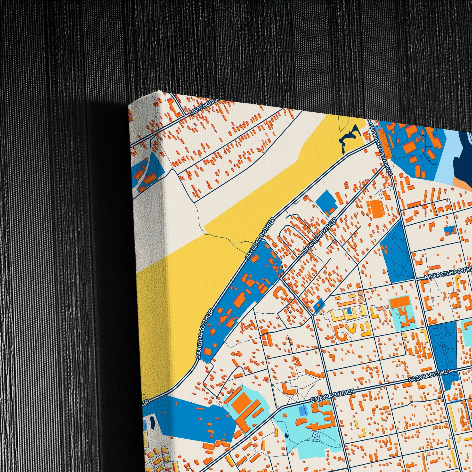 Ірпін Ukraine Colorful City Map Canvas Print Detail