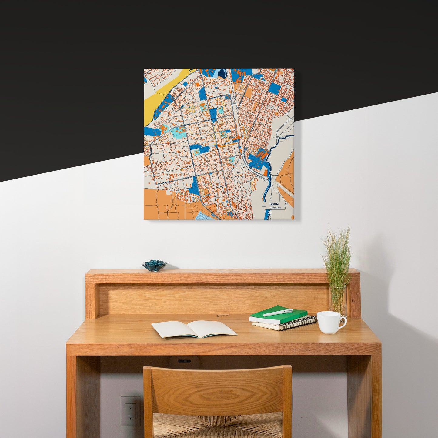 Ірпін Ukraine Colorful City Map Canvas Print Scene