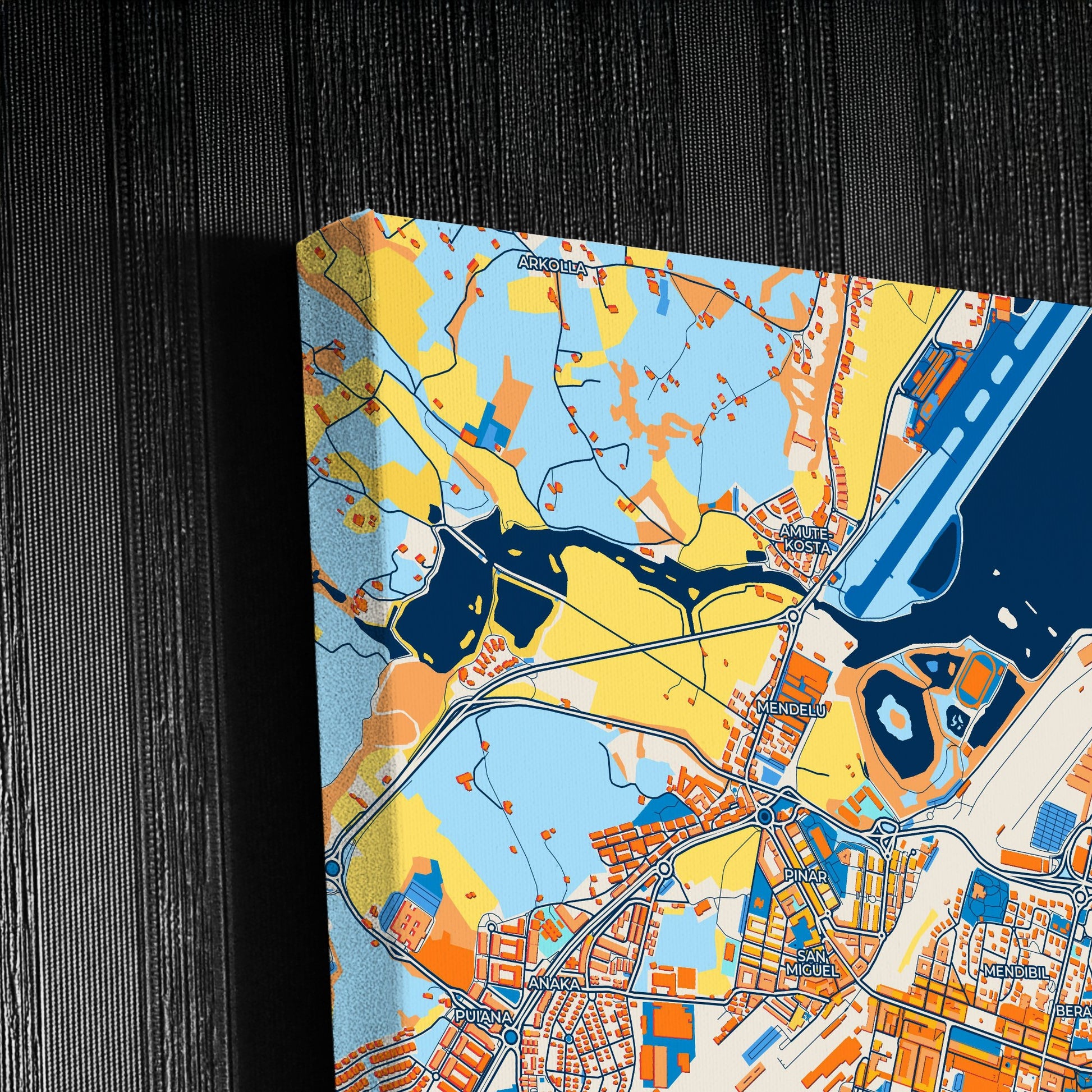 Irun Spain Colorful City Map Canvas Print Detail