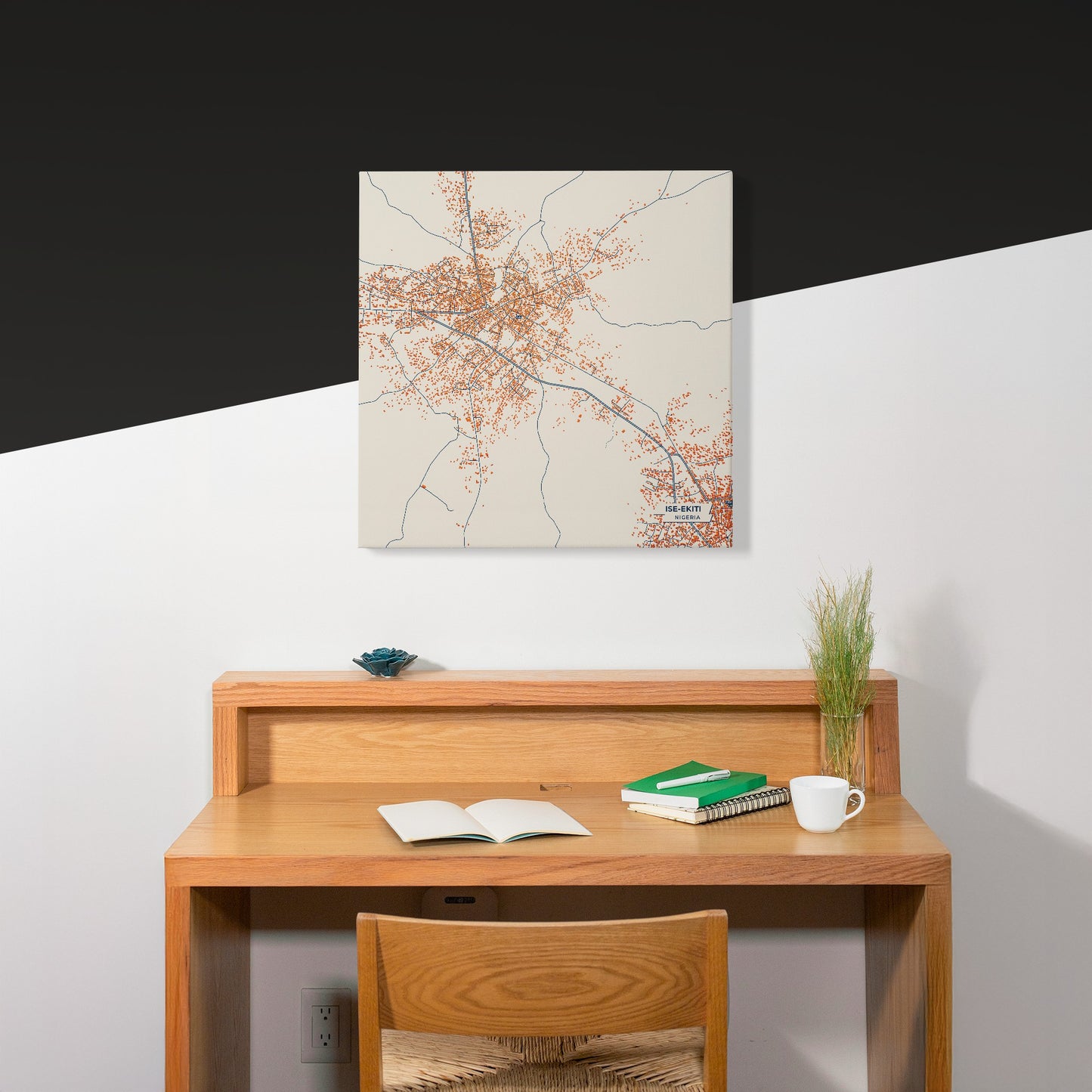 Ise-Ekiti Nigeria Colorful City Map Canvas Print Scene