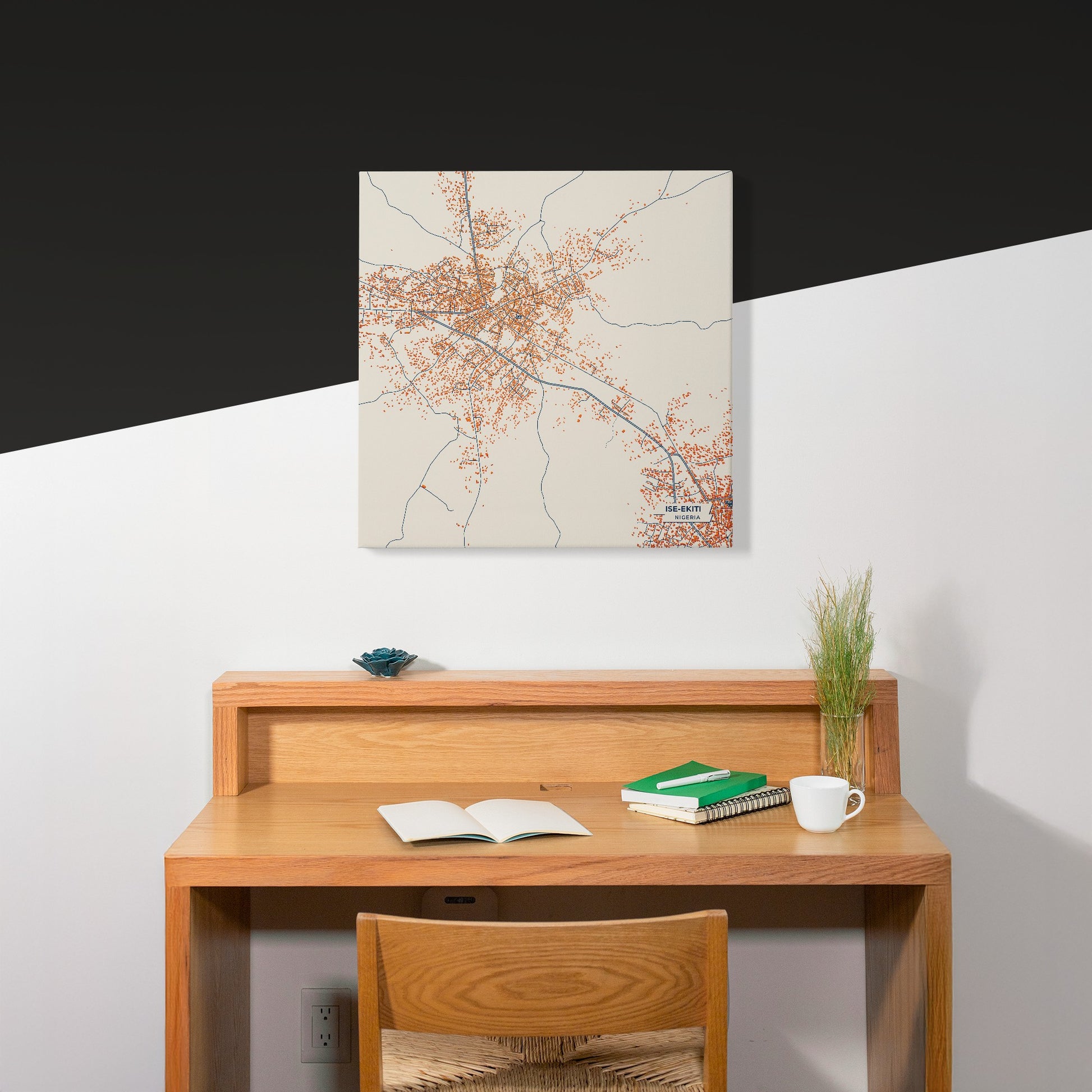 Ise-Ekiti Nigeria Colorful City Map Canvas Print Scene