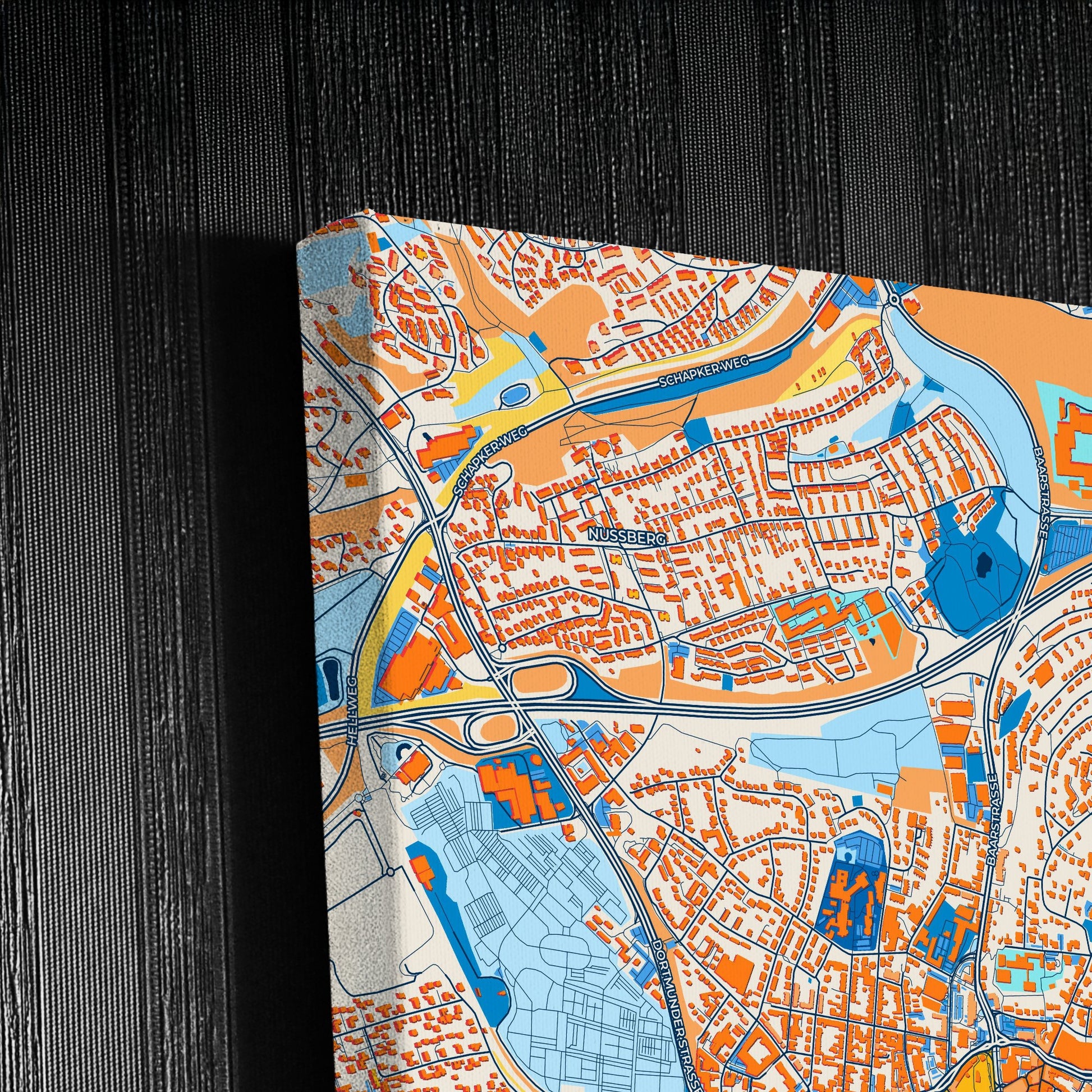 Iserlohn Germany Colorful City Map Canvas Print Detail