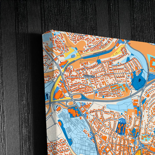 Iserlohn Germany Colorful City Map Canvas Print Detail
