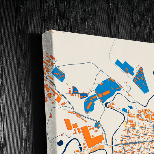 Ишим Russia Colorful City Map Canvas Print Detail