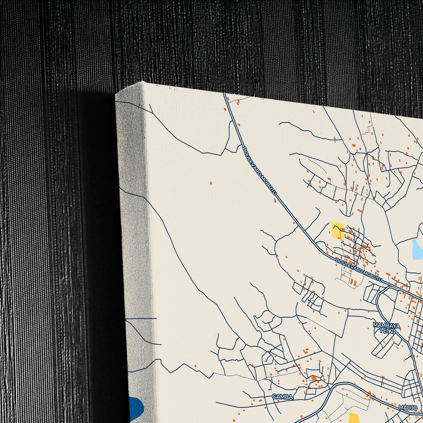 Isiro Dr Congo Colorful City Map Canvas Print Detail