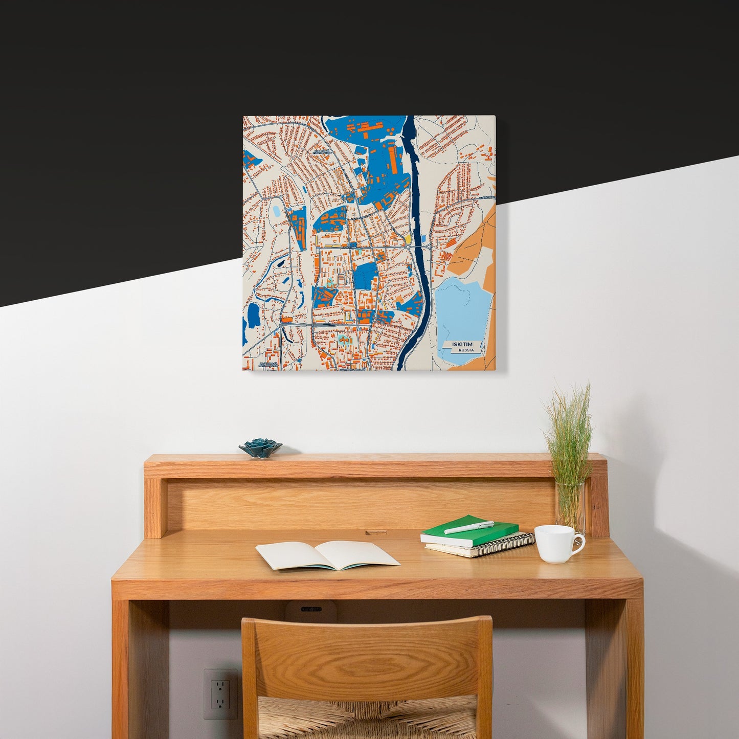 Искитим Russia Colorful City Map Canvas Print Scene