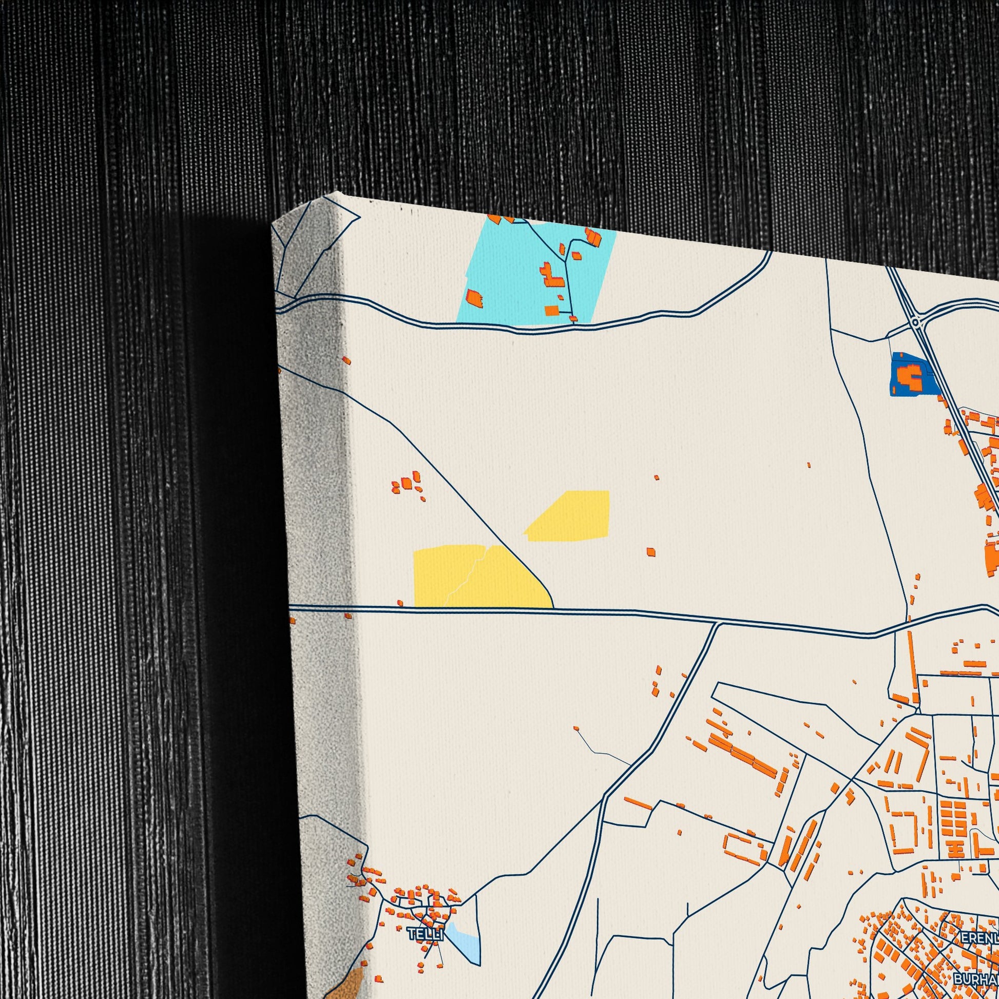 İslahiye Turkey Colorful City Map Canvas Print Detail