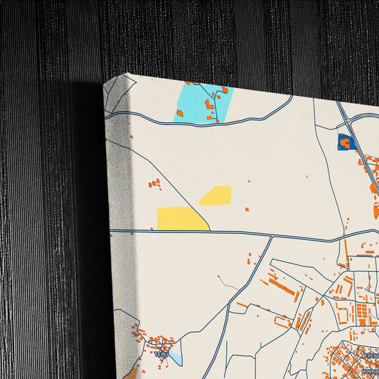 İslahiye Turkey Colorful City Map Canvas Print Detail