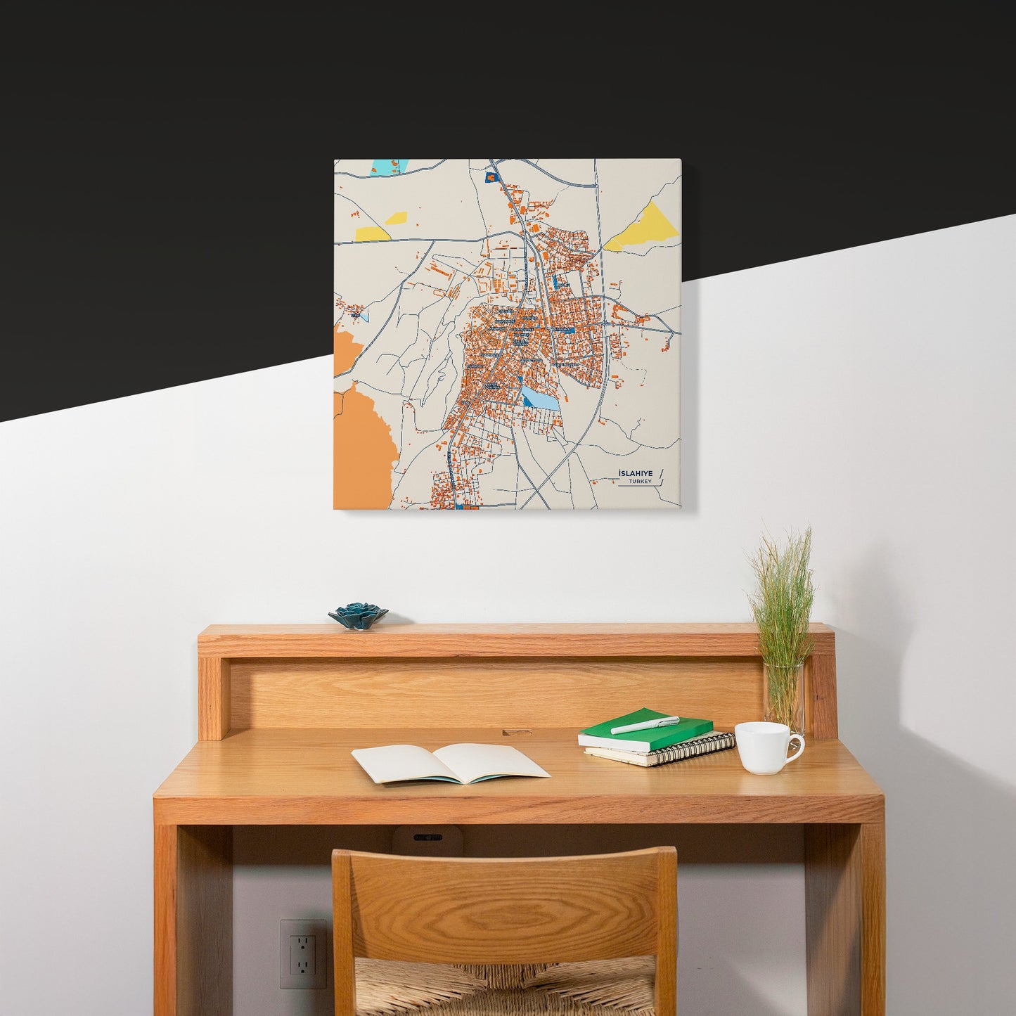 İslahiye Turkey Colorful City Map Canvas Print Scene