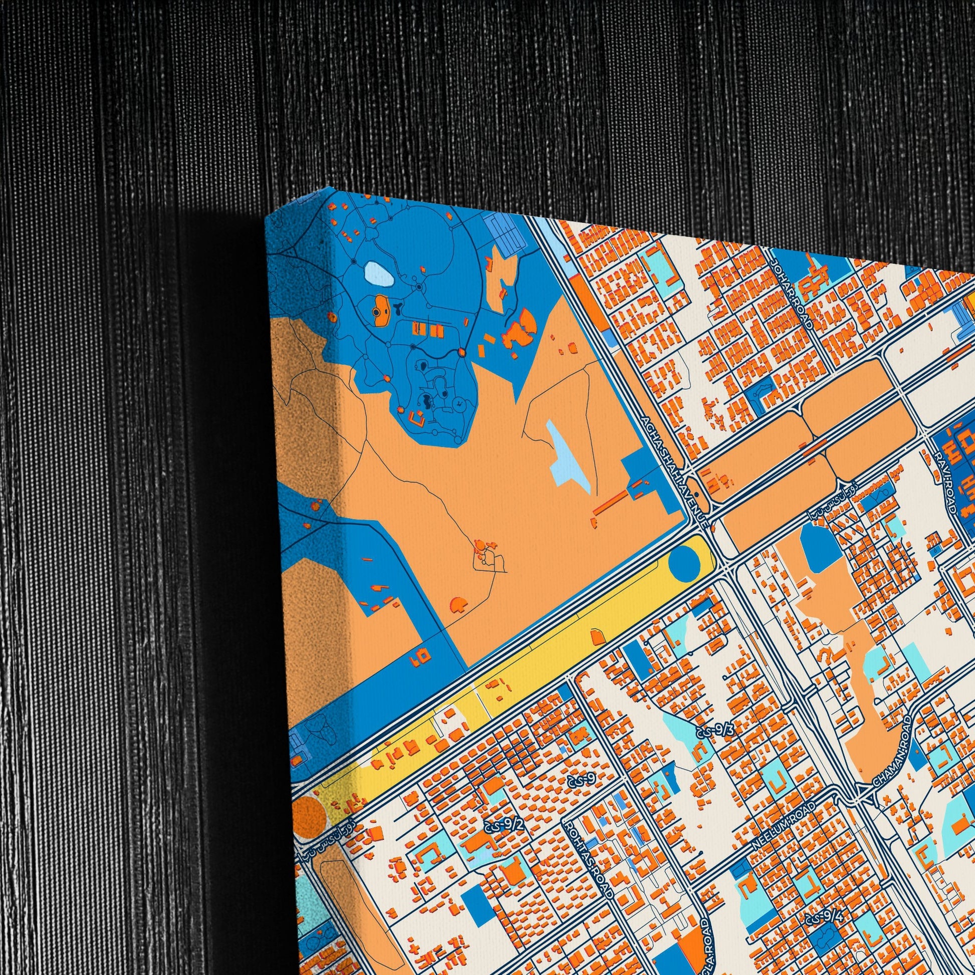 Islamabad Pakistan Colorful City Map Canvas Print Detail