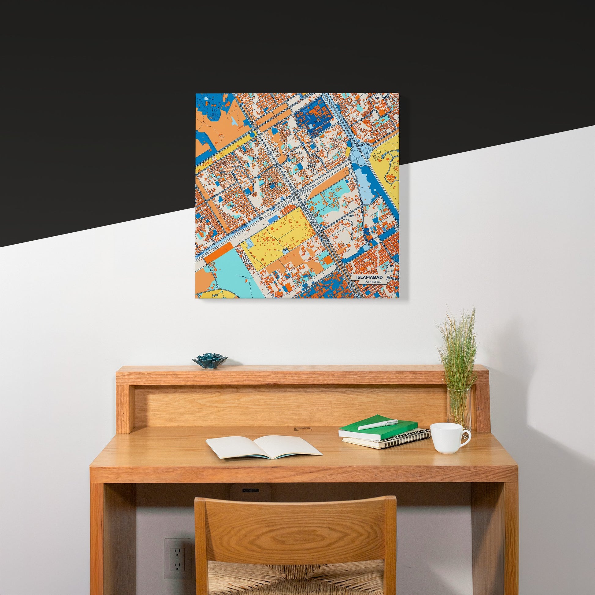 Islamabad Pakistan Colorful City Map Canvas Print Scene