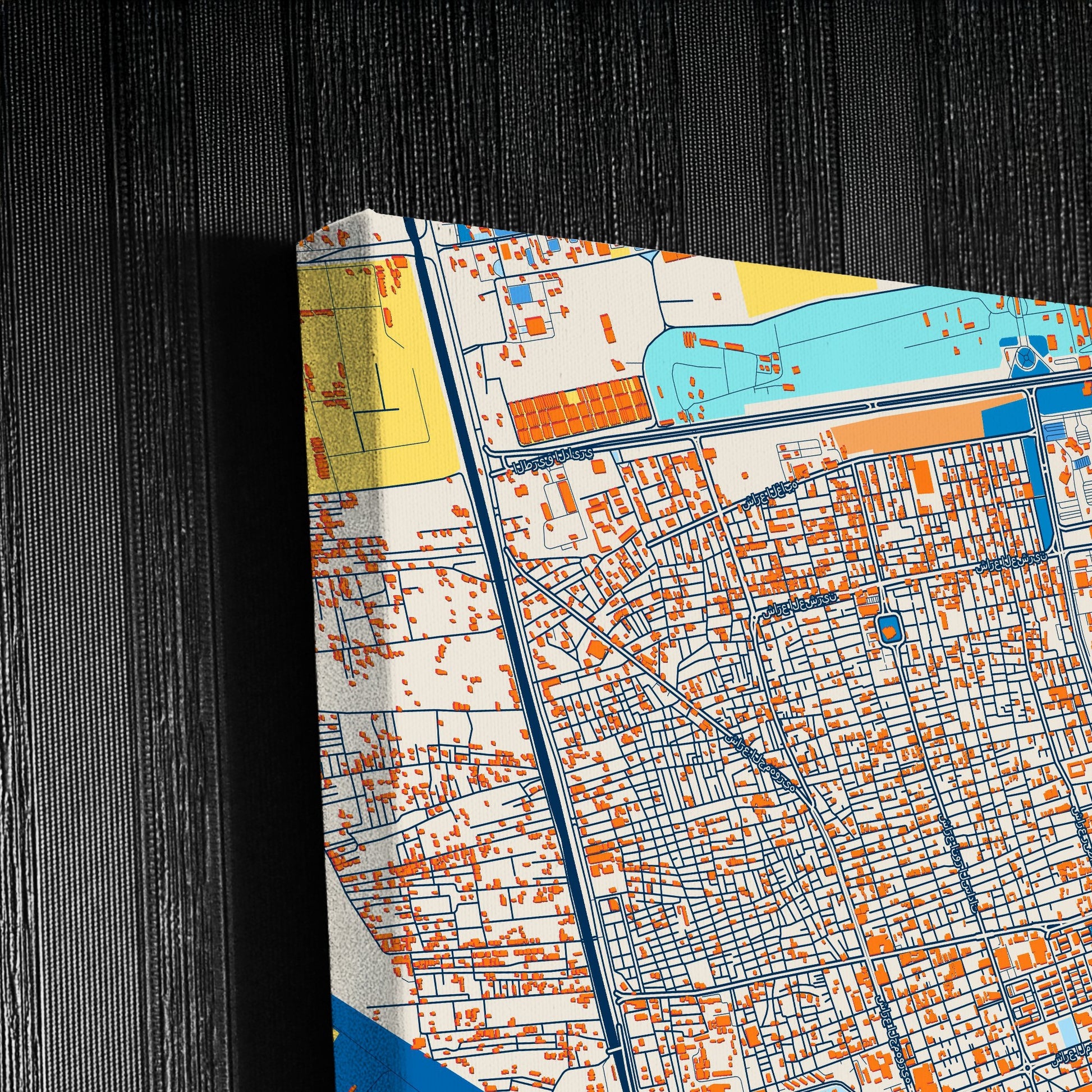 Ismailia Egypt Colorful City Map Canvas Print Detail