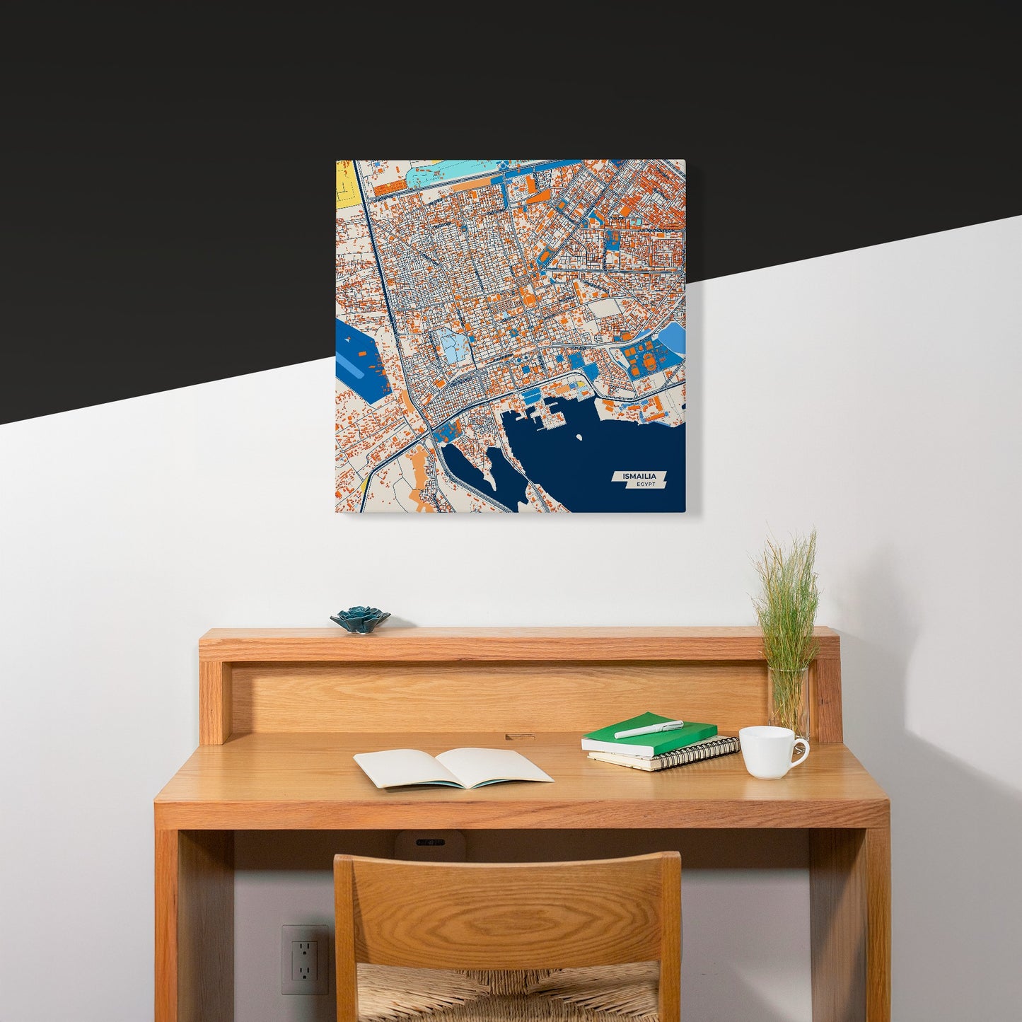 Ismailia Egypt Colorful City Map Canvas Print Scene