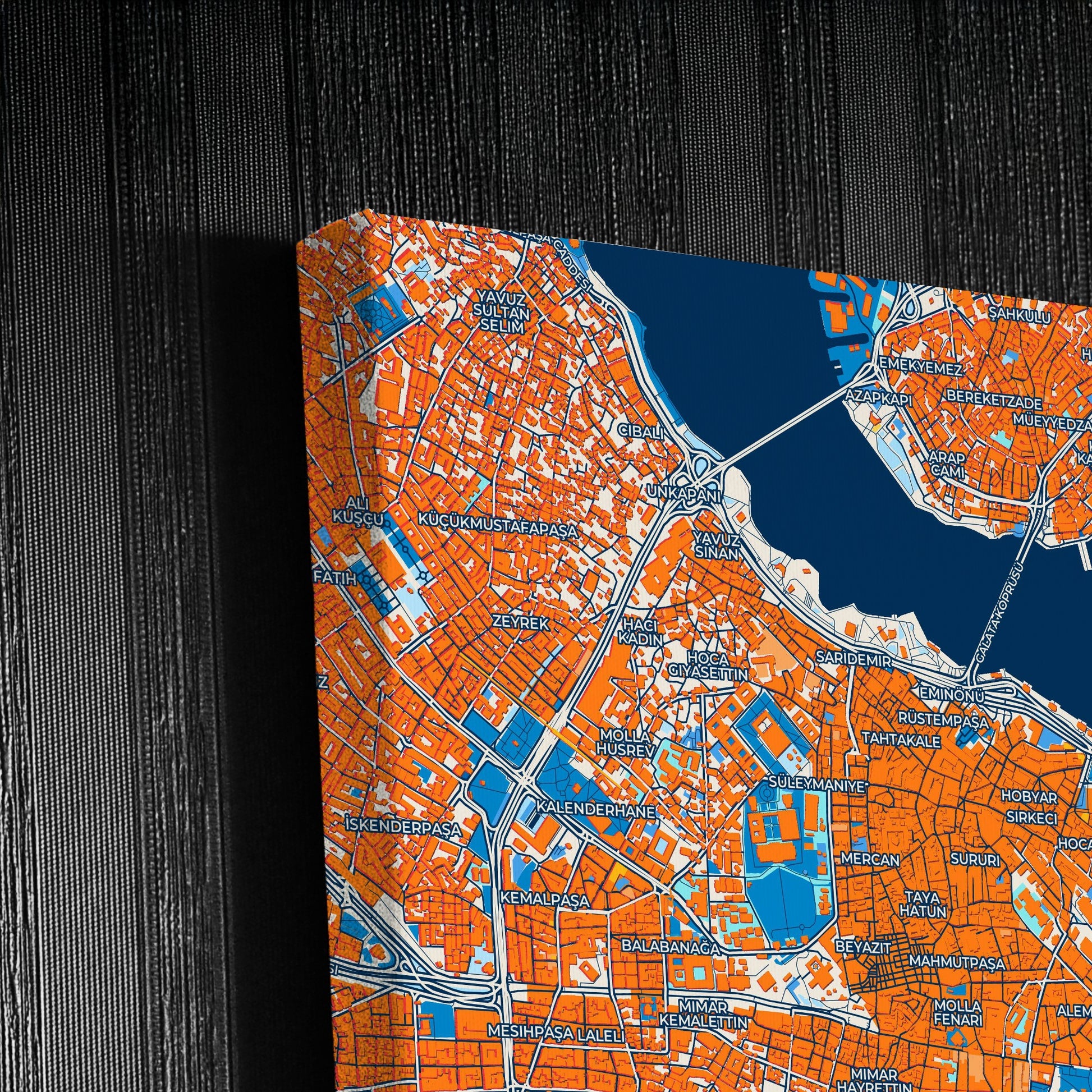 İstanbul Turkey Colorful City Map Canvas Print Detail