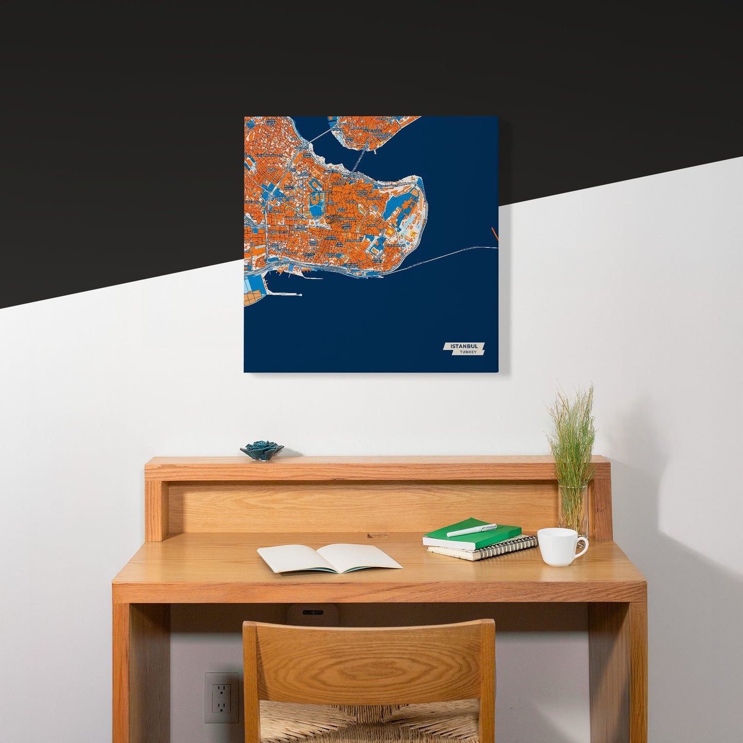 İstanbul Turkey Colorful City Map Canvas Print Scene