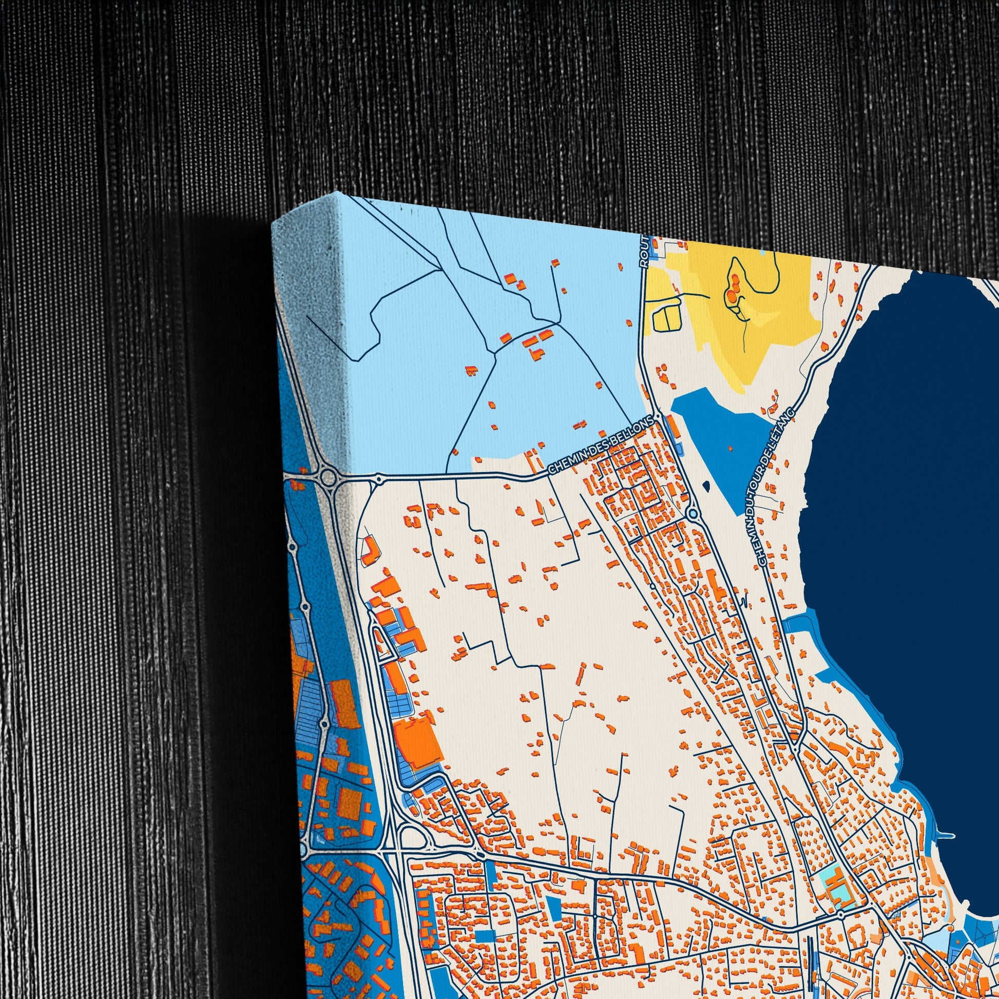 Istres France Colorful City Map Canvas Print Detail